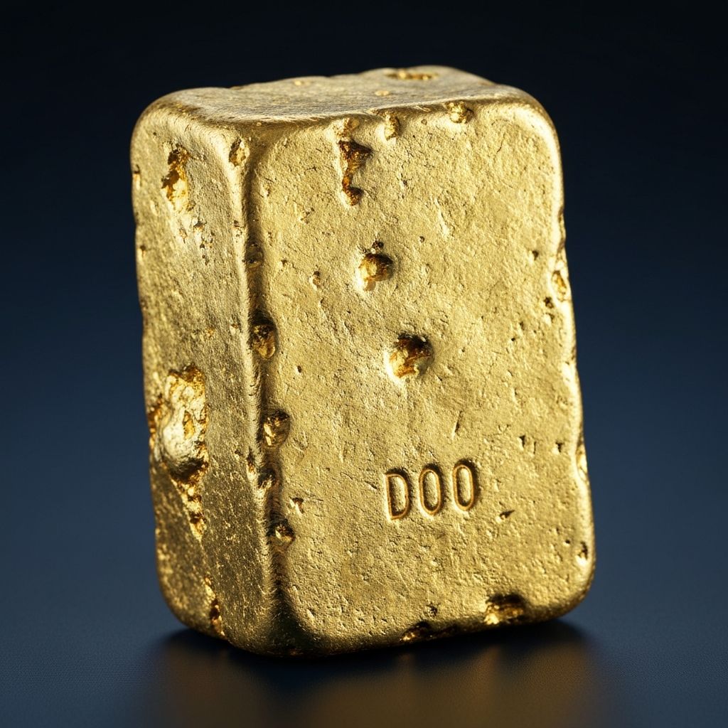 Gold Doré Bars collection showing various sizes