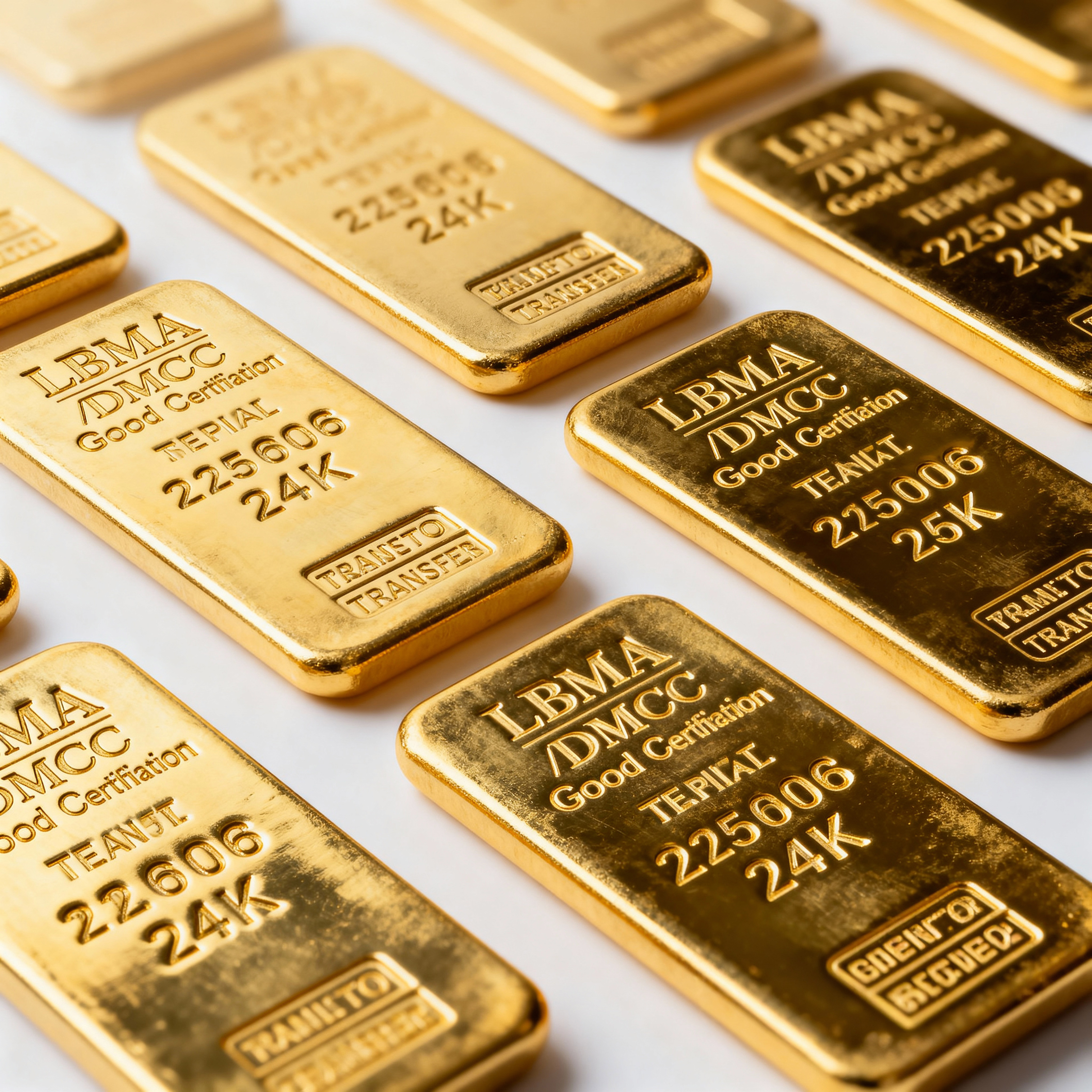 LBMA/DMCC certified 24K refined gold bars with serial numbers